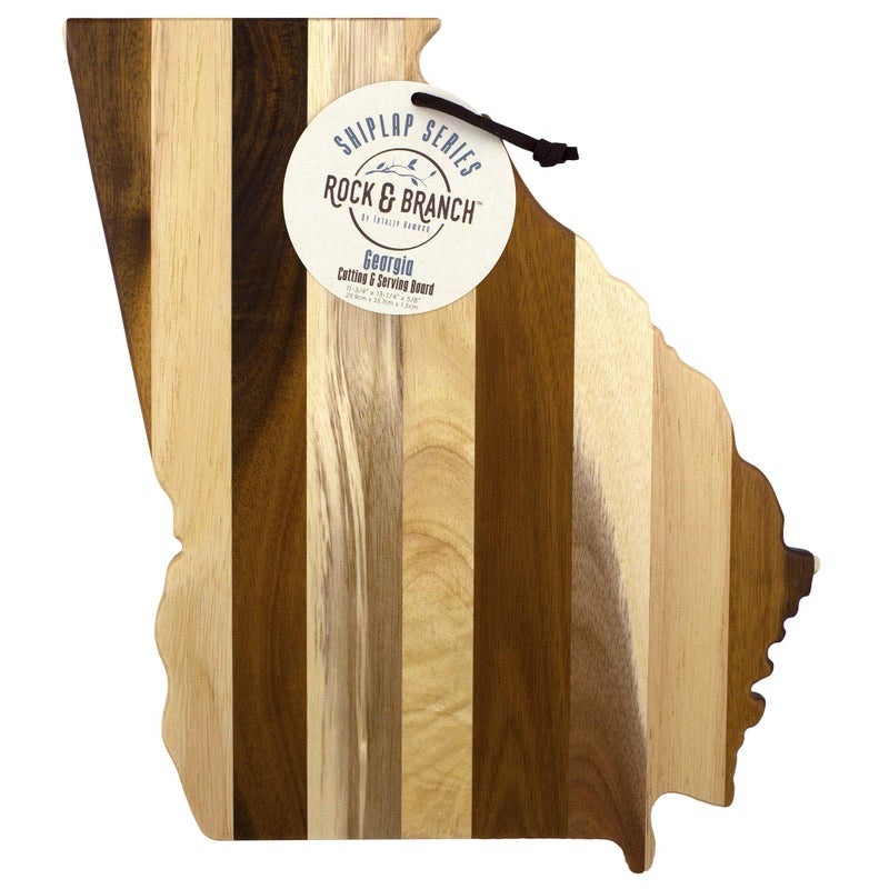 Totally Bamboo Rock & Branch Series Shiplap Georgia State Shaped Wood Serving and Cutting Board | Great for Wall Art - Image 5